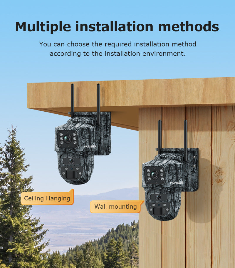 New Product AOV Solar-powered Camera6MP HD Binoculars4G Outdoor Camouflage Solar Camera