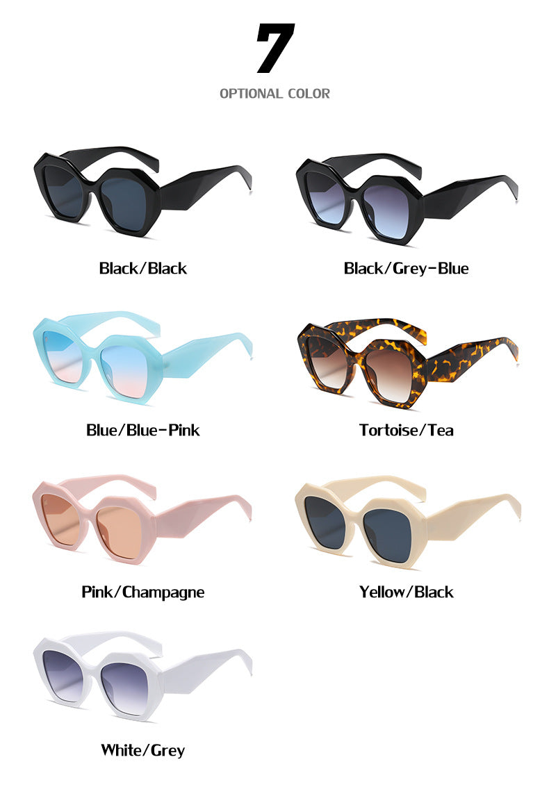 Sunglasses for Women New Irregular Frame Sunglasses for Women European and American Trendy Large Frame Sunglasses Sun Protection Glasses