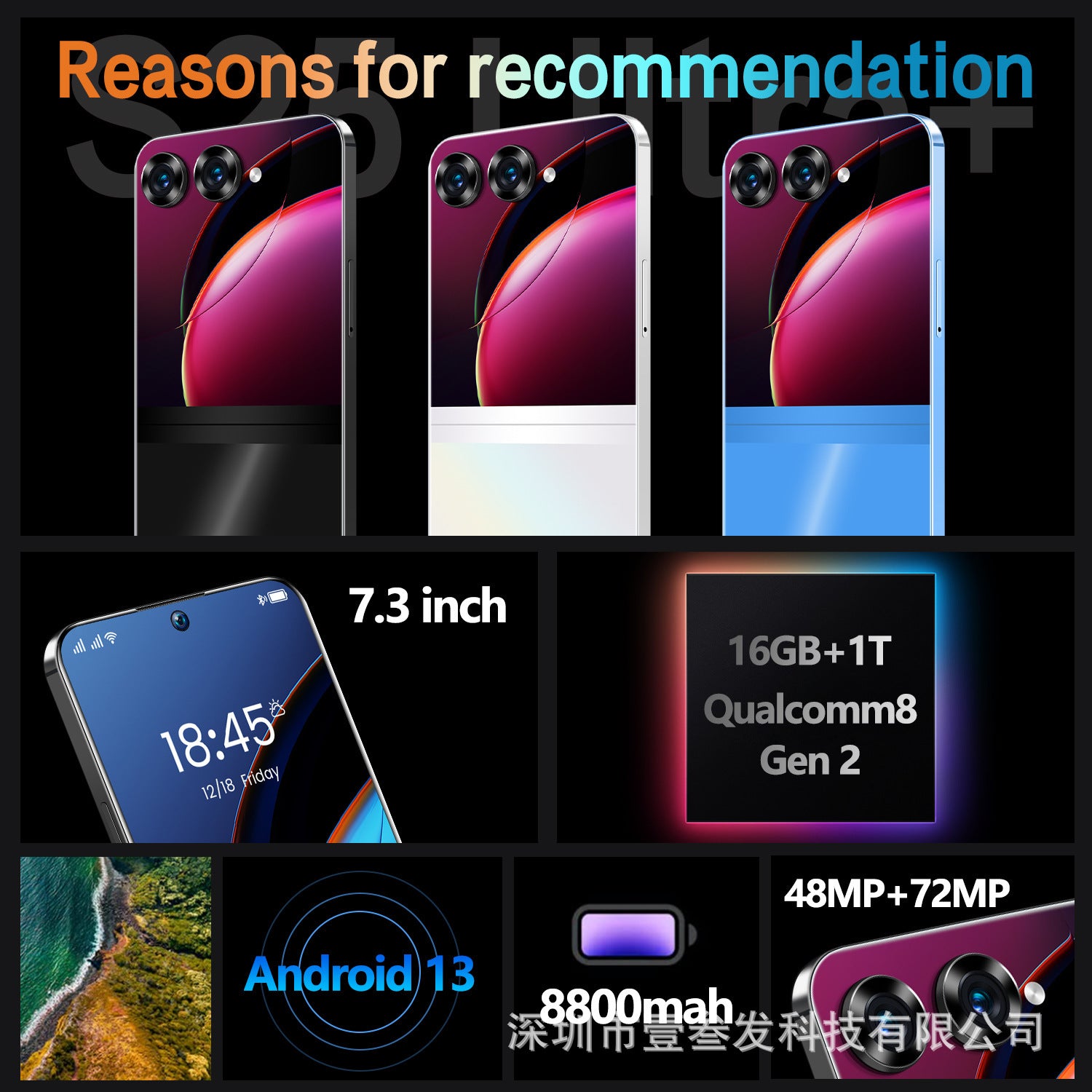 S25Ultra+Popular2+16G 6.6Inch All-in-One Low Price 3G New Smartphone