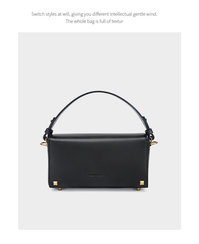 European and American Women's Bag High-End Light Luxury Handbag Niche Versatile Fashion Genuine Leather Crossbody Bag Single Shoulder Underarm Bag for Women