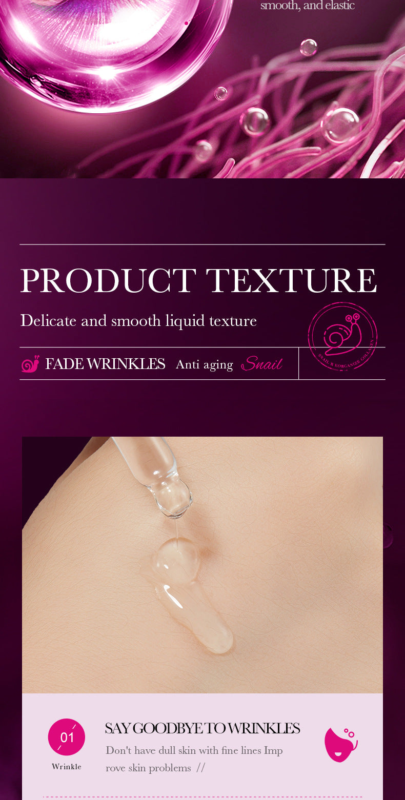 Snail Essence SADOER Collagen Delicate Moisturizing Hydrating Nourishing Cross-Border Wholesale