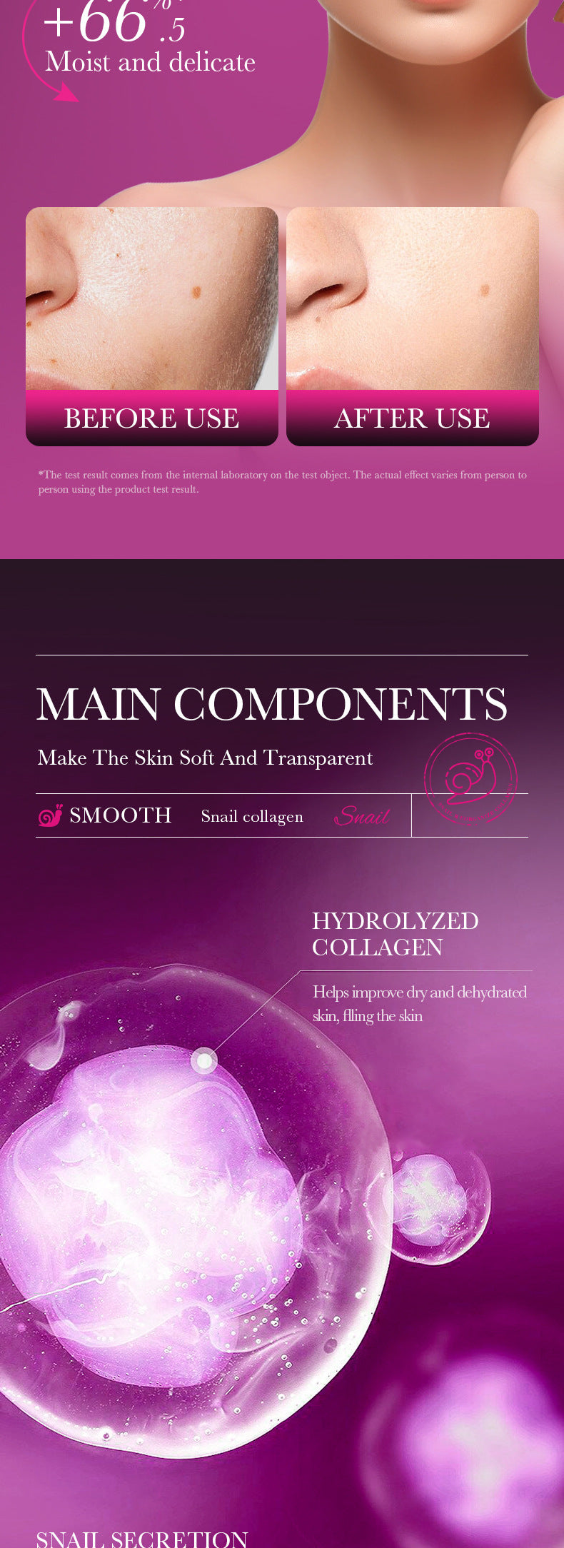 Full English SADOER Snail Restructured Collagen Six-piece Set Moisturizing skin care set  foreign trade wholesale