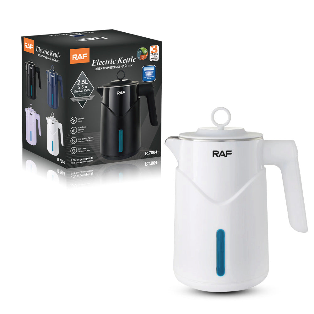 RAF European Standard Stainless Steel Electric Kettle for Home and Hotel Use, Double Layer, Anti-scald, Automatic Power-off304Seamless Integrated