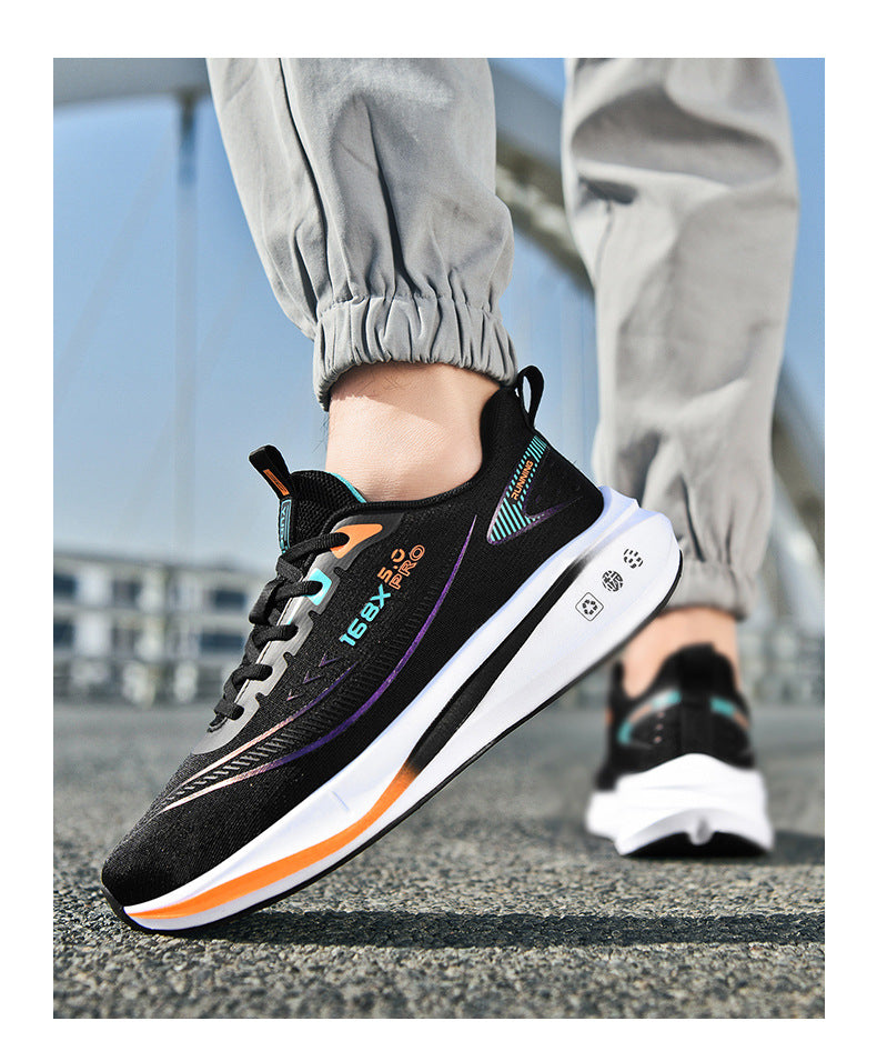 Carbon Plate Running Shoes Four Seasons Youth New Lightweight Breathable Shock Absorption Racing Running Shoes Casual Non-Slip Sports Shoes