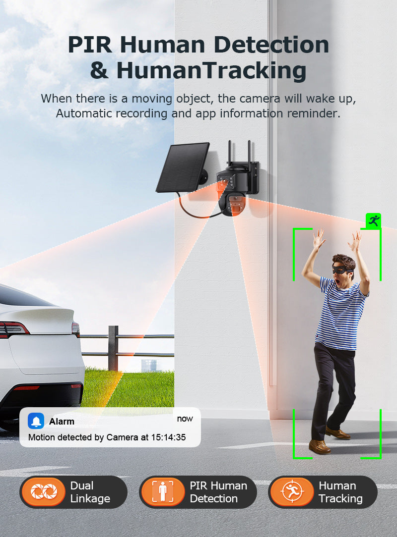600Megapixel HD Dual Screen Solar Surveillance 4G/WIFI Outdoor Camera Monitoring Special Wholesale