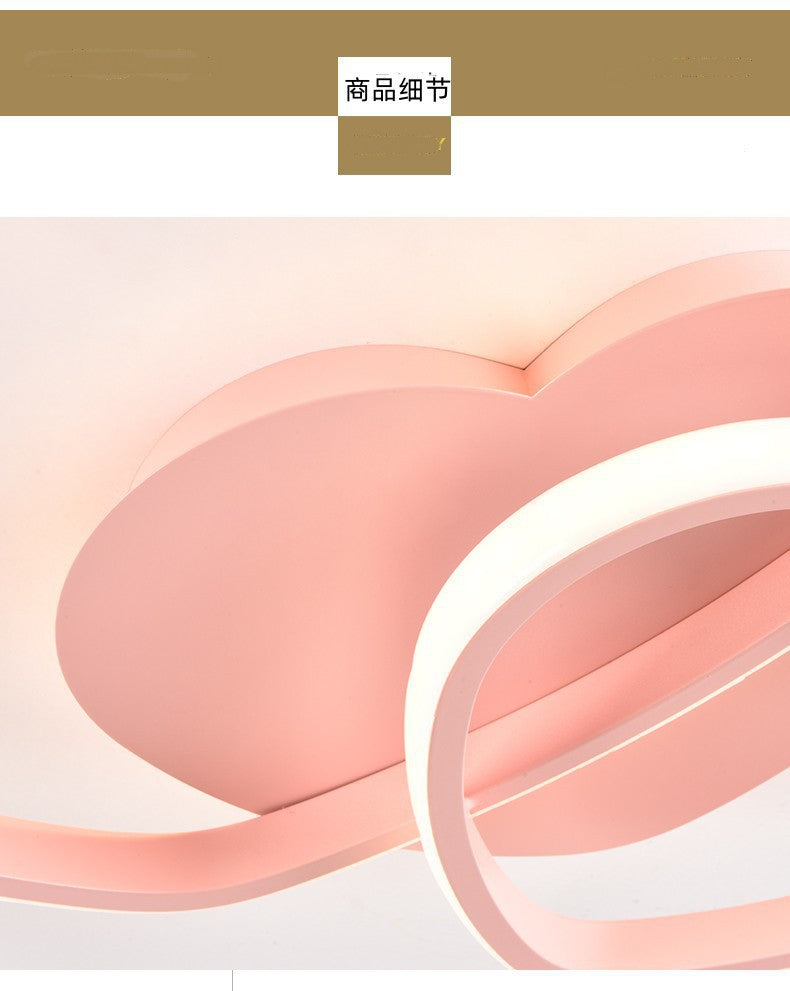 Master Bedroom Simple Modern Cozy Romantic LED Ceiling Lamp Creative Heart-Shaped Children's Room Wedding Room Girl's Room Lamp