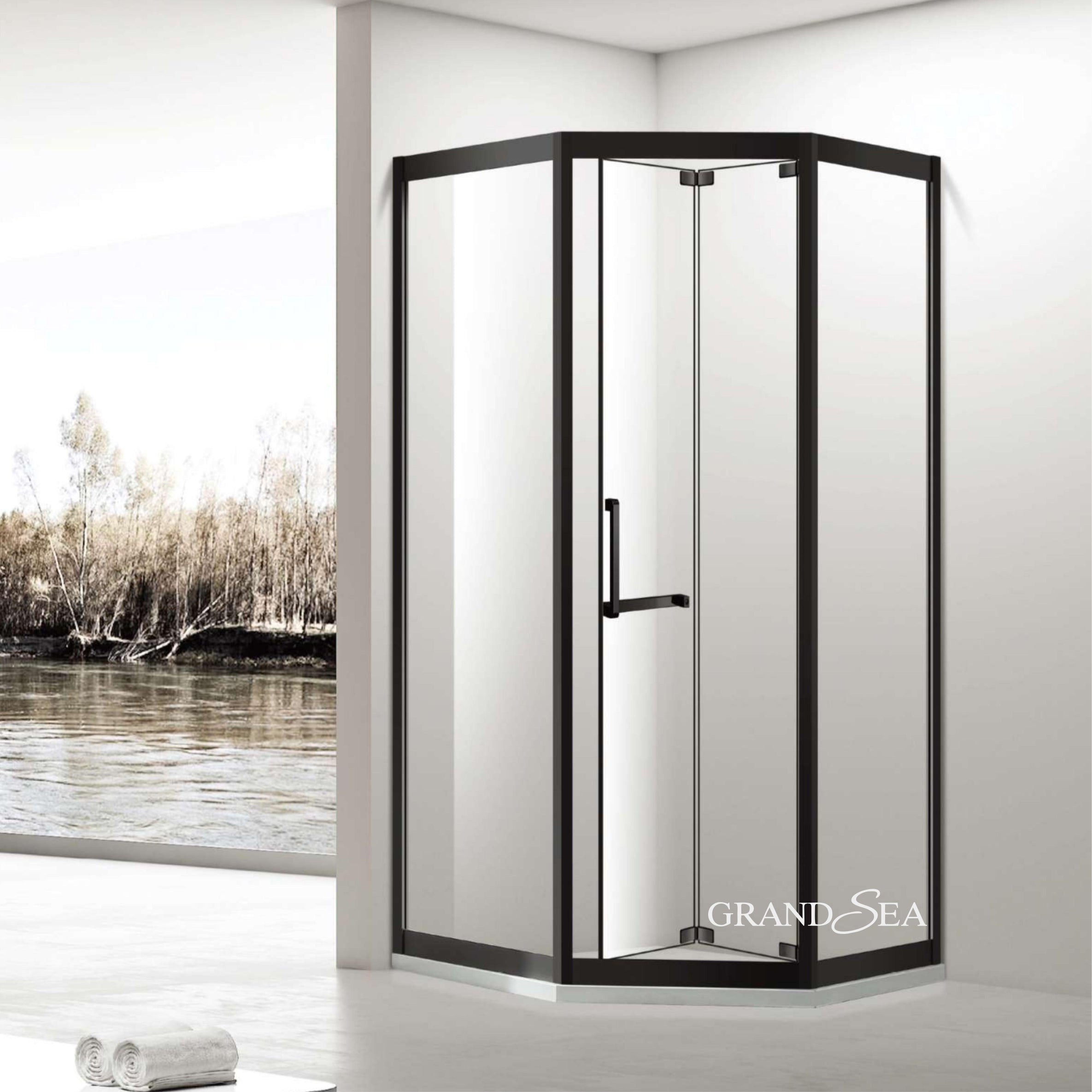 Popular Luxury Bathroom Shower Cubicle Cabinet with Frame Sliding Glass Shower Door for Hotel Use Straight Design Tempered Glass