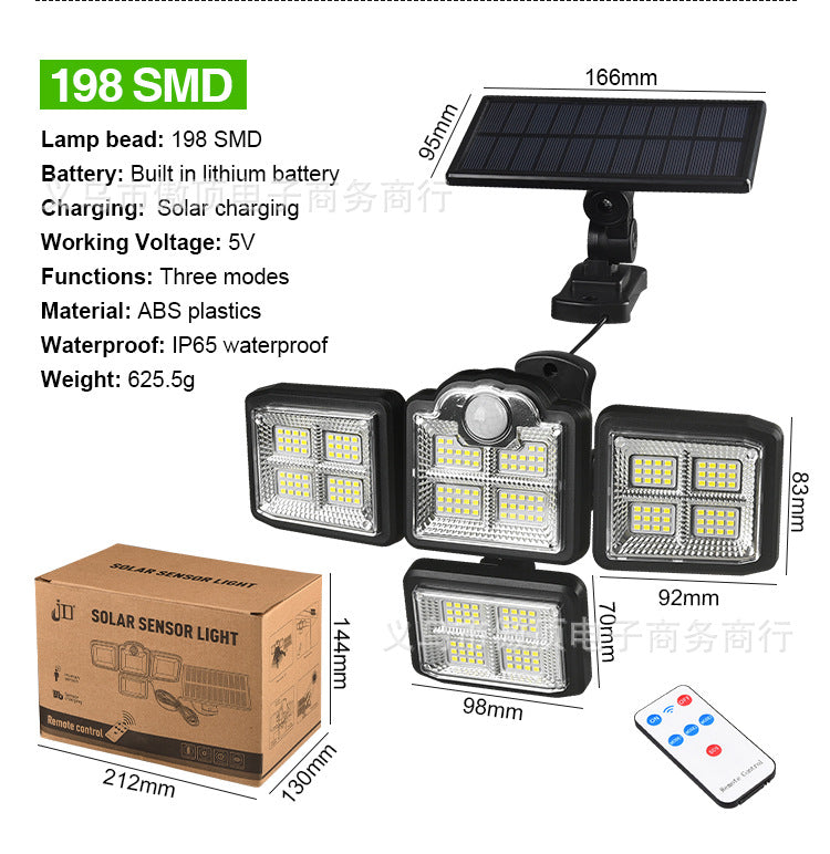 New Solar Wall Light Split Body Sensor Street Light Remote Control Garden Light LED Waterproof Garden Light