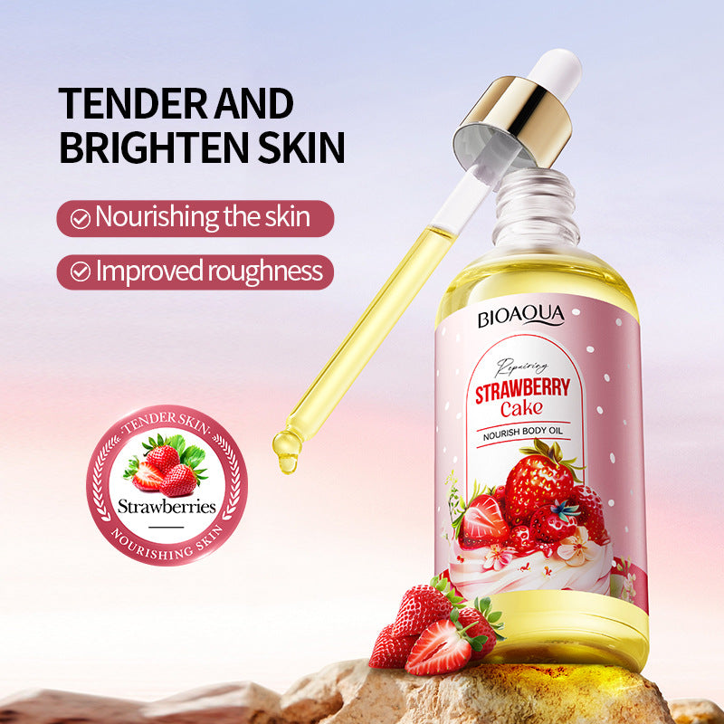 Full English Strawberry Cake Nourishing Body Oil BIOAOUA Moisturizing skin essence  foreign trade wholesale