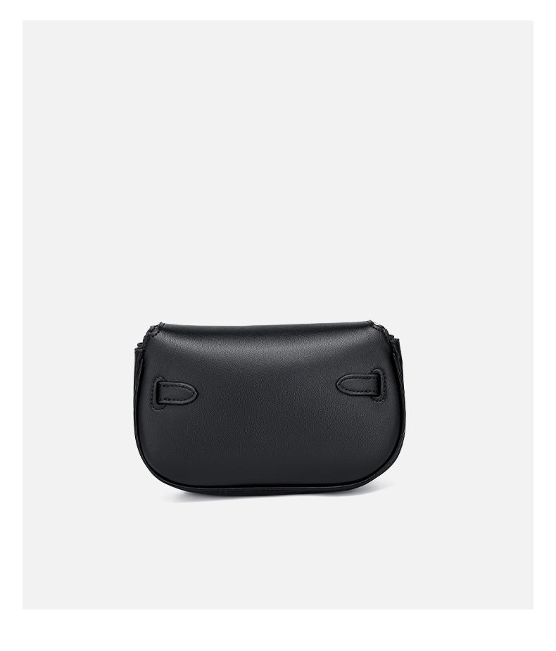 European and American Style Casual Women's Small Crossbody Bag2025New Fashionable Lightweight Single Shoulder Crossbody Bag with Buckle Genuine Leather Kelly Bag