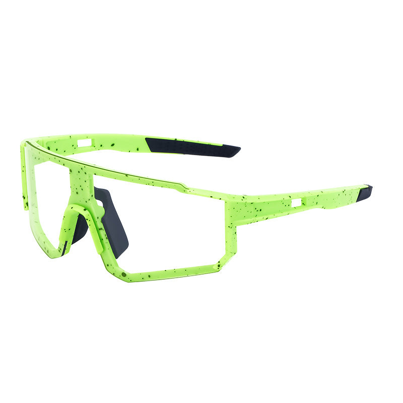 European and American One-piece Photochromic Sunglasses Women Outdoor Cycling Sports Windproof Sunglasses Men Wholesale shades