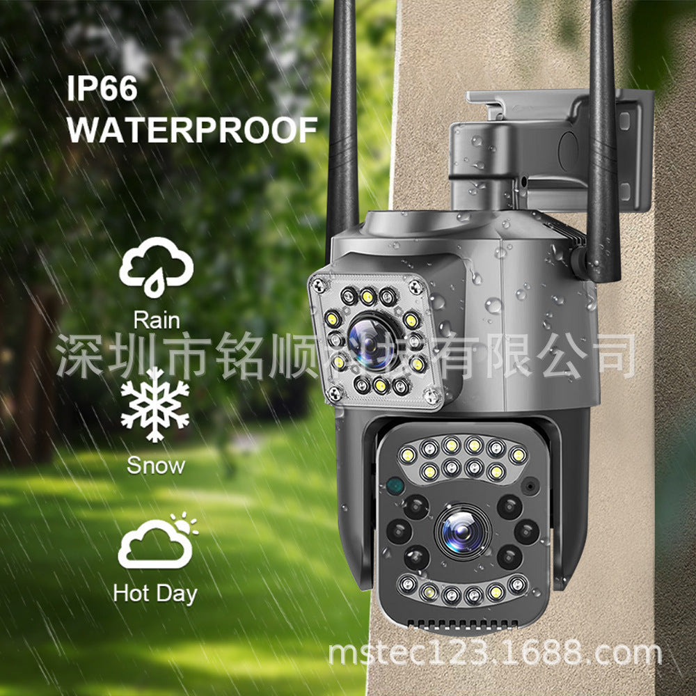 V380Outdoor surveillance camera for home use with dual screen and wireless dual lens WiFi Remote HD Dome Camera Night Vision