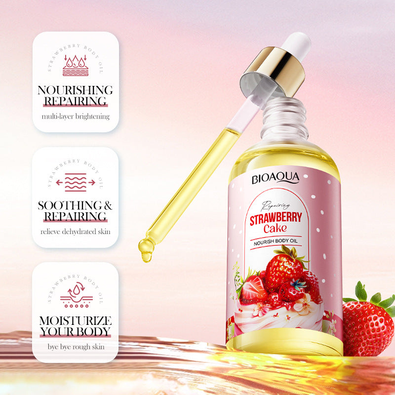 Full English Strawberry Cake Nourishing Body Oil BIOAOUA Moisturizing skin essence  foreign trade wholesale