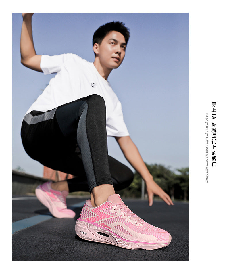 Summer New Mesh Breathable Carbon Plate Ultra-light Sports Shoes for Teenagers Couples Casual Fashion High Elastic Soft Sole Running Shoes