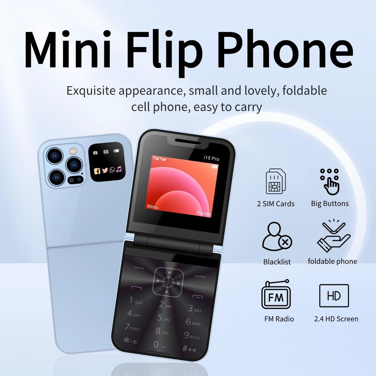 Wholesale Hot Selling Foldable Mobile Phone for Elderly Bluetooth Dialing Student Backup Feature Phone Card Phone Foldable