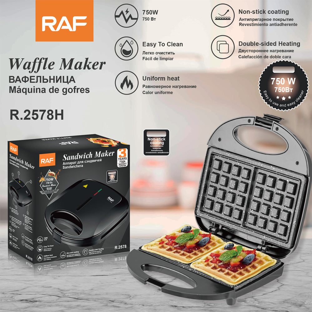 RAF European Standard Household Dual Multifunctional Toast Waffle Breakfast Machine Heating Sandwich Maker2578