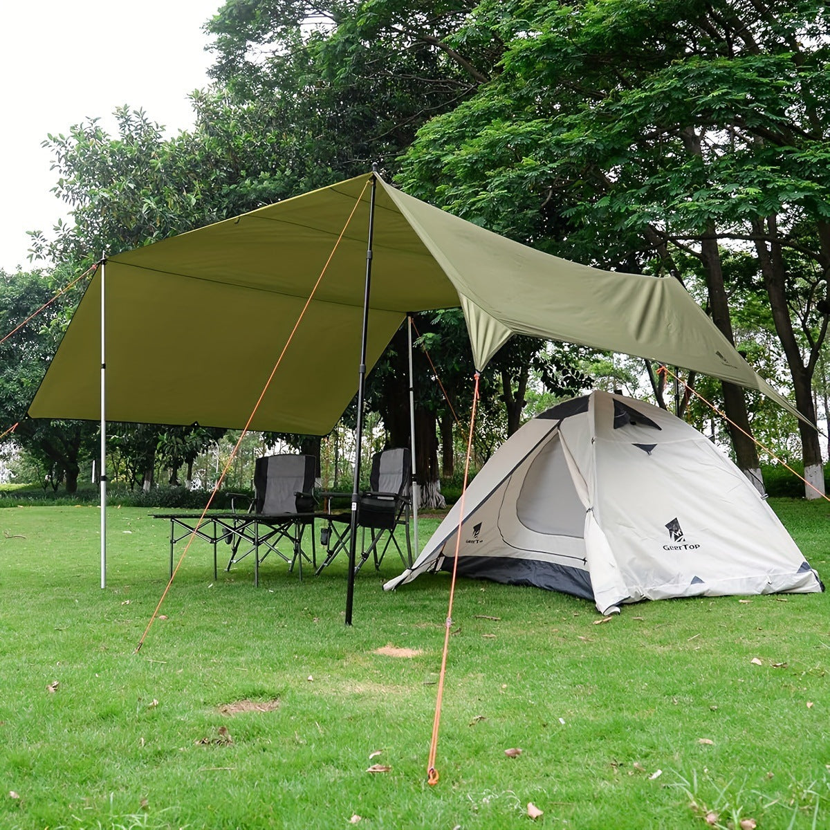 Outdoor Canopy Camping Waterproof Sunshade Large Space Four-Corner Canopy Portable Multi-Functional Setup