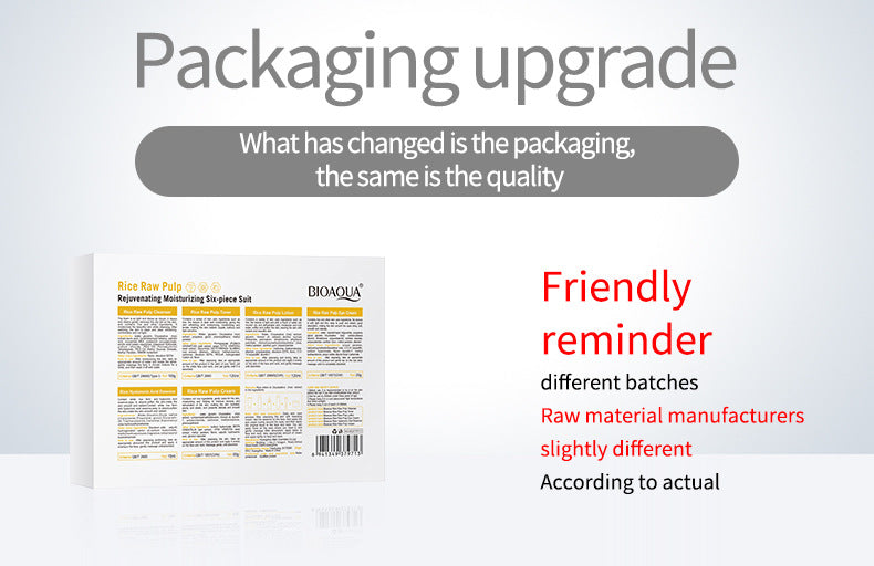 Full English Rice Skincare Set BIOAOUA Rice Puree Series Six-Piece Set Box  Wholesale