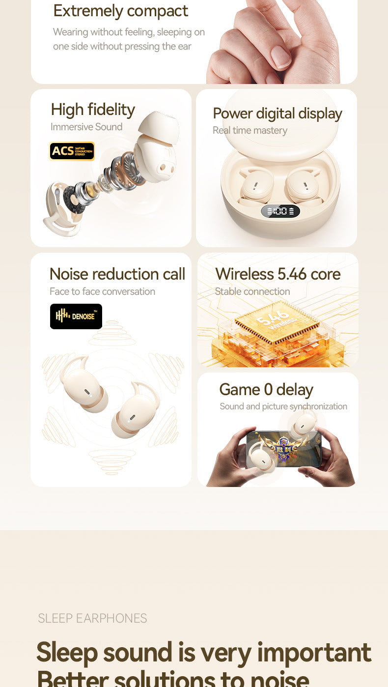 Popular M73Bluetooth headset in-ear mini digital display long battery life noise-canceling wireless Bluetooth headset for sleep
