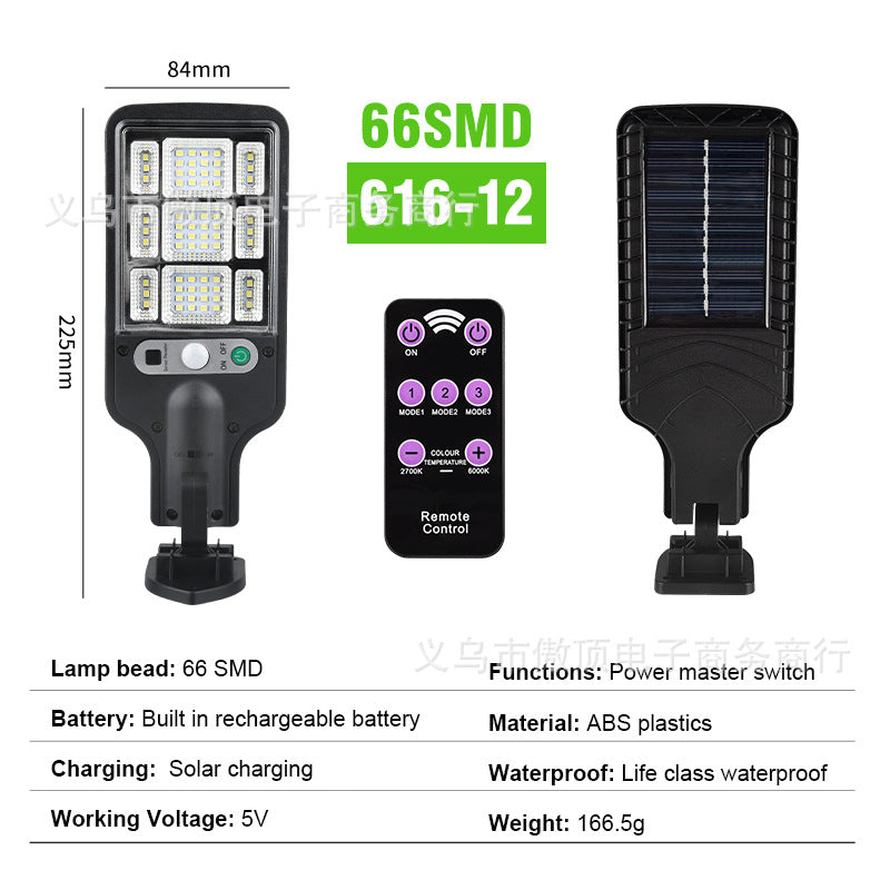 New Solar Street Light LED Outdoor lighting human body sensor garden light with remote control wall lamp Waterproof