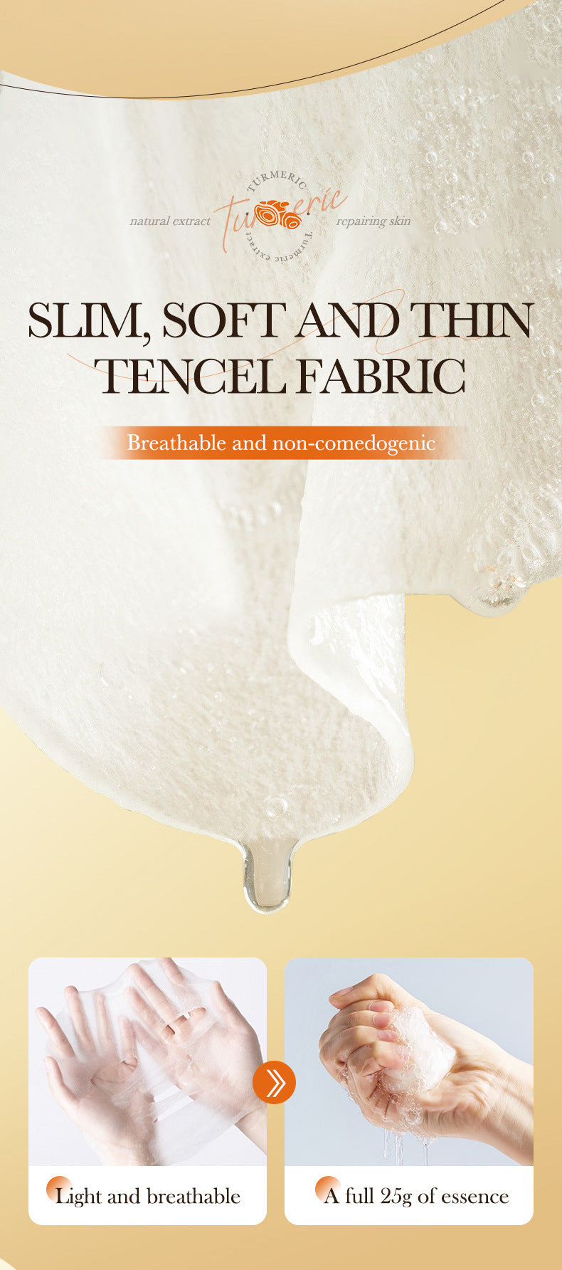 Turmeric Mask BIOAOUA Anti-oxidation Moisturizing Hydrating Nourishing Face Mask Sheets Wholesale for Cross-border Trade