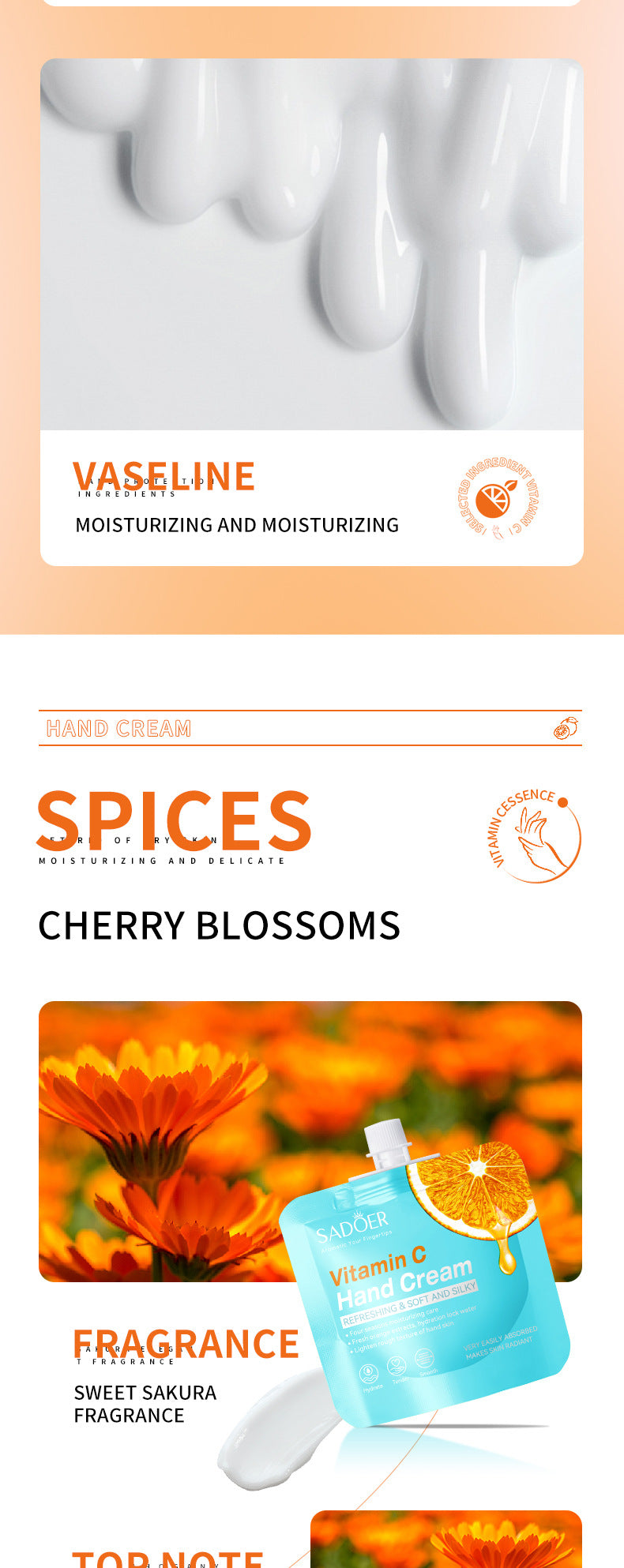 Full English Plant-Based Hand Cream in Sachet SADOER Avocado Aloe Vera Moisturizing Refreshing  Wholesale