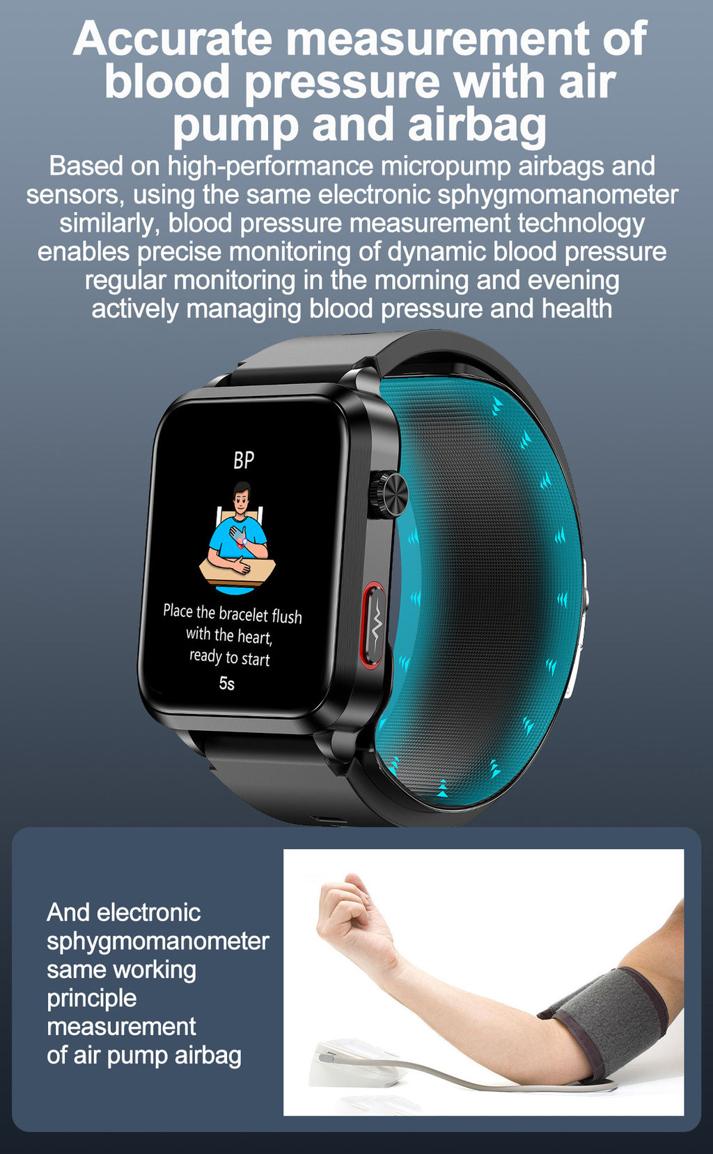 New S11Air Pump Type Precision Blood Pressure Smart Health Watch ECG Uric Acid Blood Lipid Monitoring Smart Watch