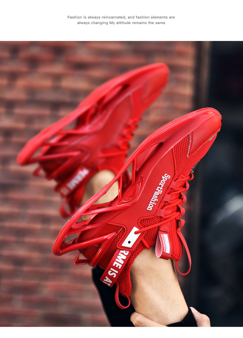 Spring New Large Size Blade Sole Sneakers Casual Versatile Men's Shoes Fashion National Style Patchwork Trendy Shoes