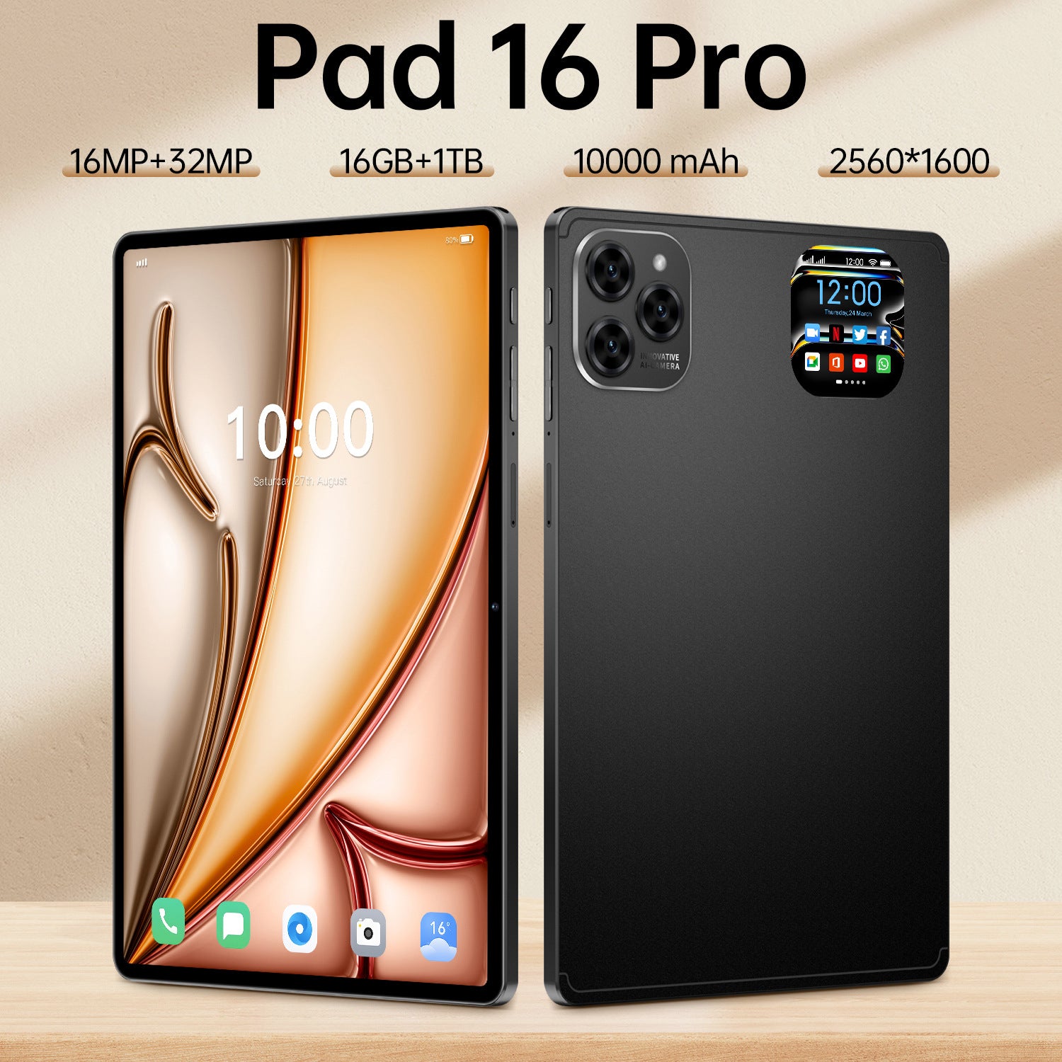 New model factory exclusive Pad 16 Pro Android Smart Tablet PC10Supports inch screen WiFi Bluetooth