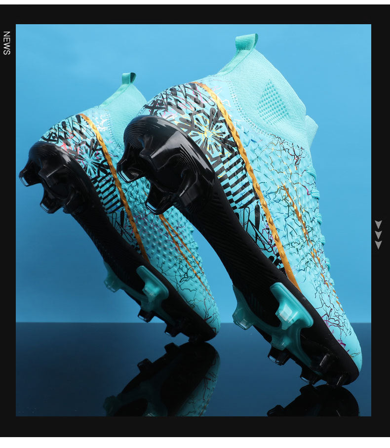 New high-top soccer shoes for men and women AG Spike TF Broken Nail Youth Student Grassland Competition Training Shoes