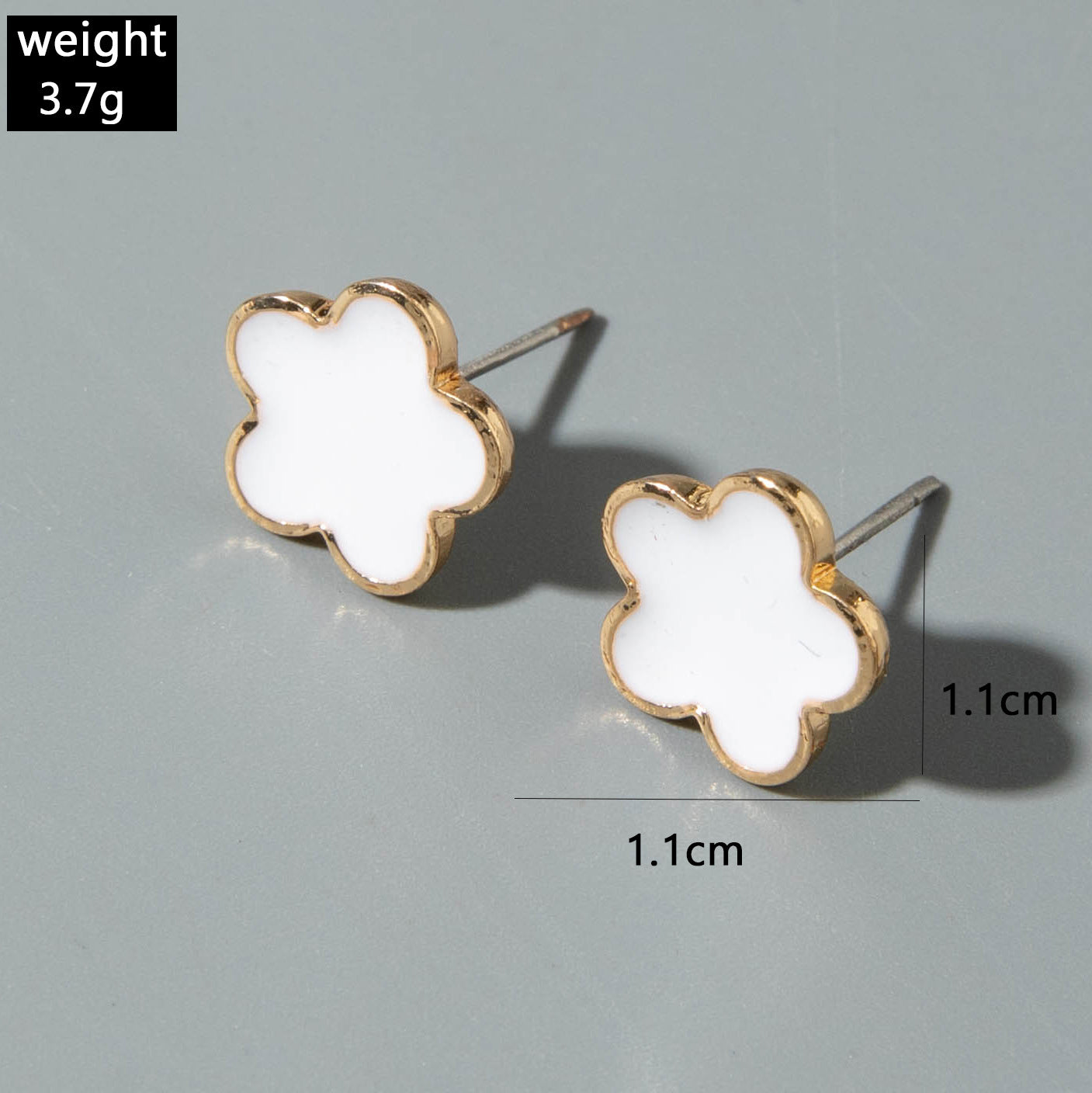 European and American Fashion Alloy Inlaid Diamond Five-Leaf Clover Bracelet Jewelry Three-Piece Set Simple Geometric Smooth Bracelet Wholesale