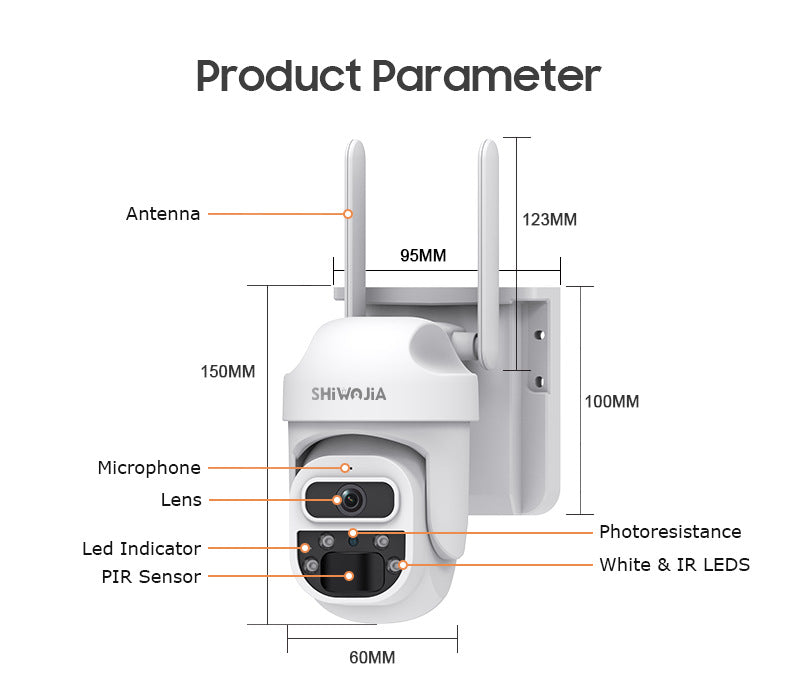 Factory Direct Sales4G Wireless solar camera with multi-zone coverage300Wanshuang Night Vision Garage Corridor Monitoring