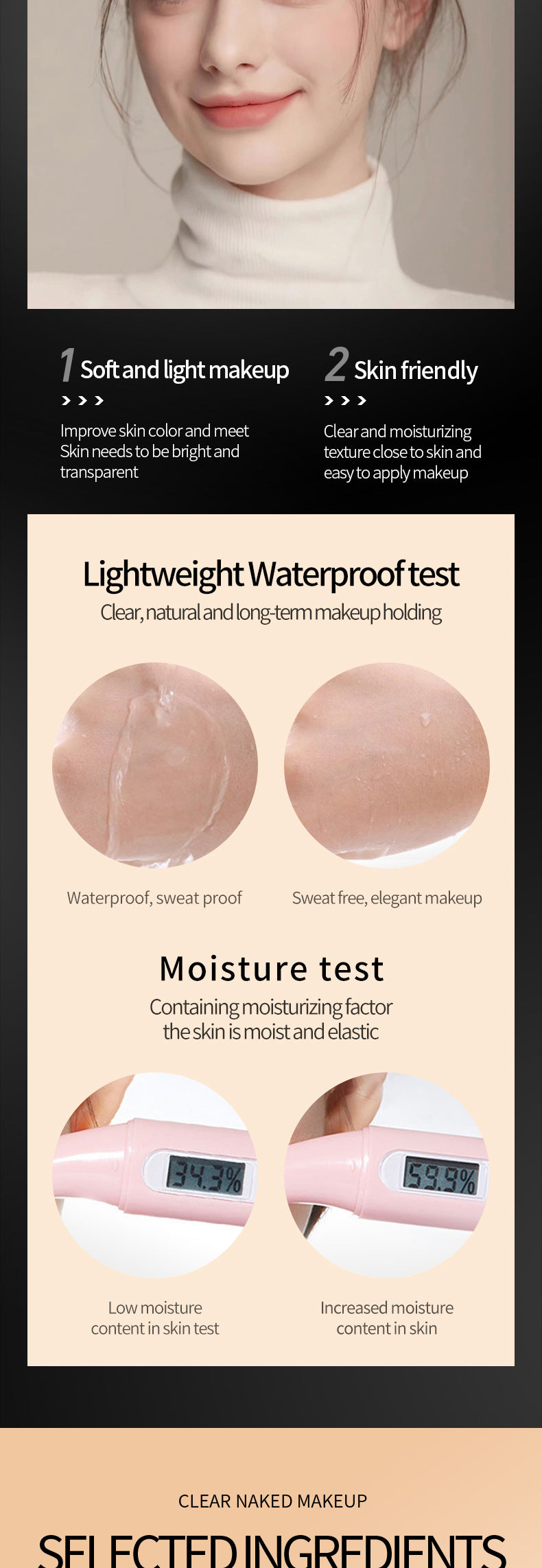 Makeup SADOER Vitamin C Mushroom Cushion Moisturizing Lightweight Breathable BB Wholesale Cross-Border Foreign Trade Frost