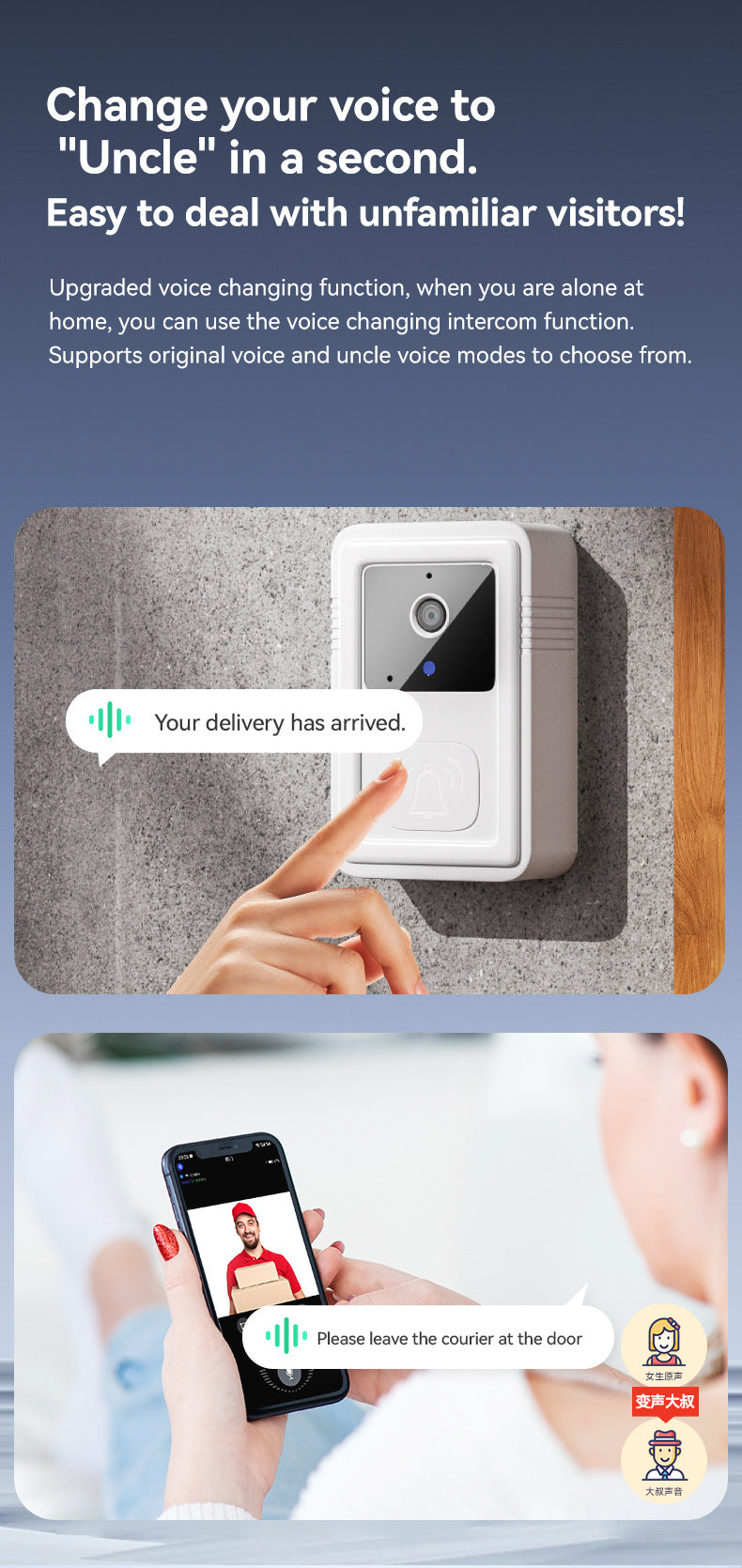 M9Intelligent visual doorbell WiFi Wireless HD Smart Home Intercom Bell Intelligent Security