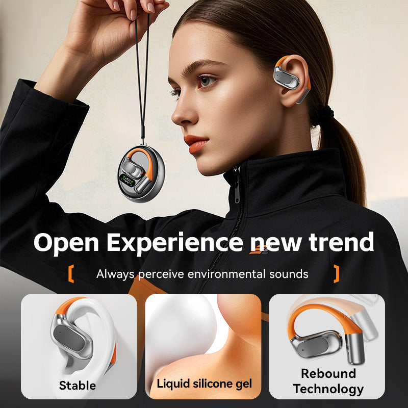 New M113Rotating Small Coconut Ball Dual Ear Noise Cancelling Wireless Bluetooth Earphones Air Bone Conduction Ear Hook Waterproof Sports
