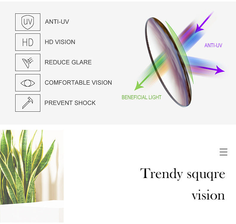 New Fashion Large Frame UV Protection Sunglasses for Women Square Frame Sunglasses European and American Style Glasses