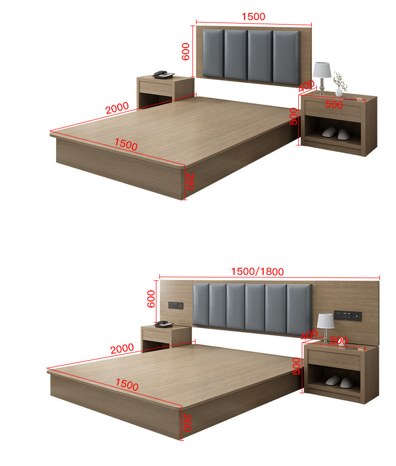 Hotel Bed Hotel Furniture Standard Room Full Set B&B Express Hotel Apartment Single and Double Bed B&B Guest Room Special Bed