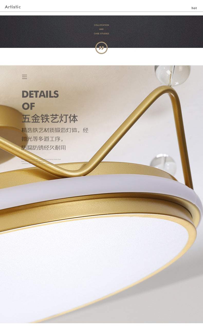 Children's Room Crown Ceiling Lamp led Room Bedroom Lamp Iron Art Boys Girls Energy-saving Eye Protection Cartoon Lamp Wholesale