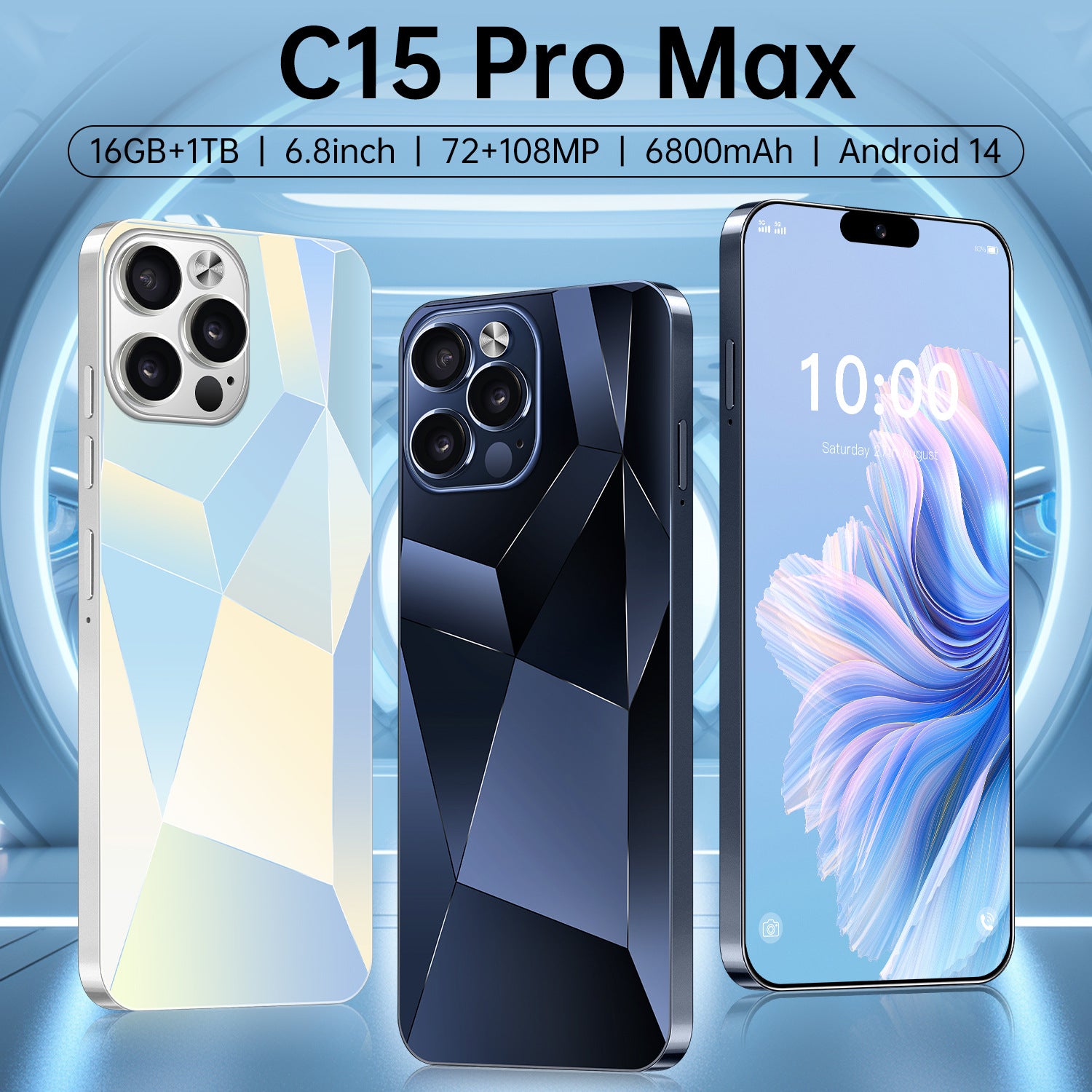 New C15 ProMax In-stock Android Phones16+1T Mobile phone factory available