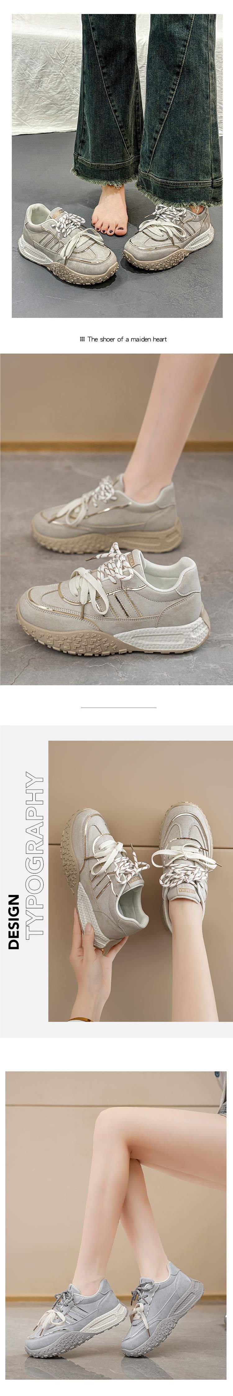 2025Summer women's shoes new breathable shoes for women ins Korean Style Versatile Thick-Soled Sneakers Casual Dad Trendy Shoes