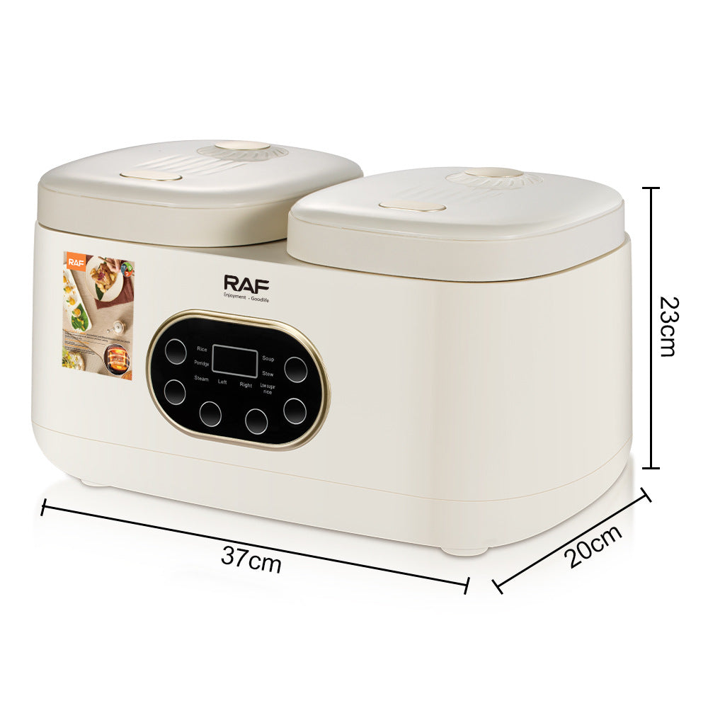 RAF European Standard Rice Cooker Smart2L Fully Automatic Health Care Household Stainless Steel Double Pot Multi-Functional R.5419