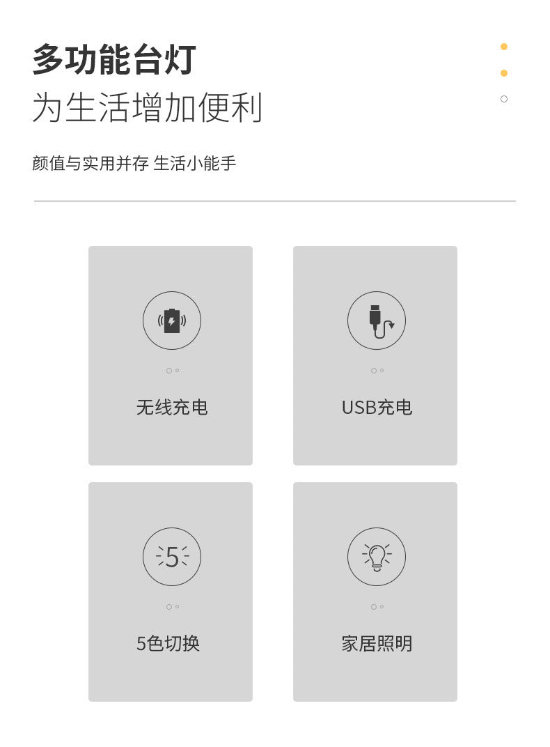 Creative Desk Lamp led Study Student Desk Lamp Wireless Charging Reading Desk Lamp Color Adjustment Moon Lamp Amazon Bestseller