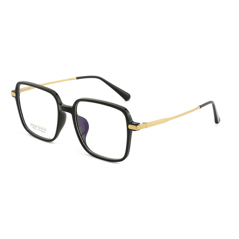 Men's and Women's Half Titanium Eyeglass Frames Polygonal Internet Celebrity Frames Natural Look Fashionable Lightweight Thin Frame