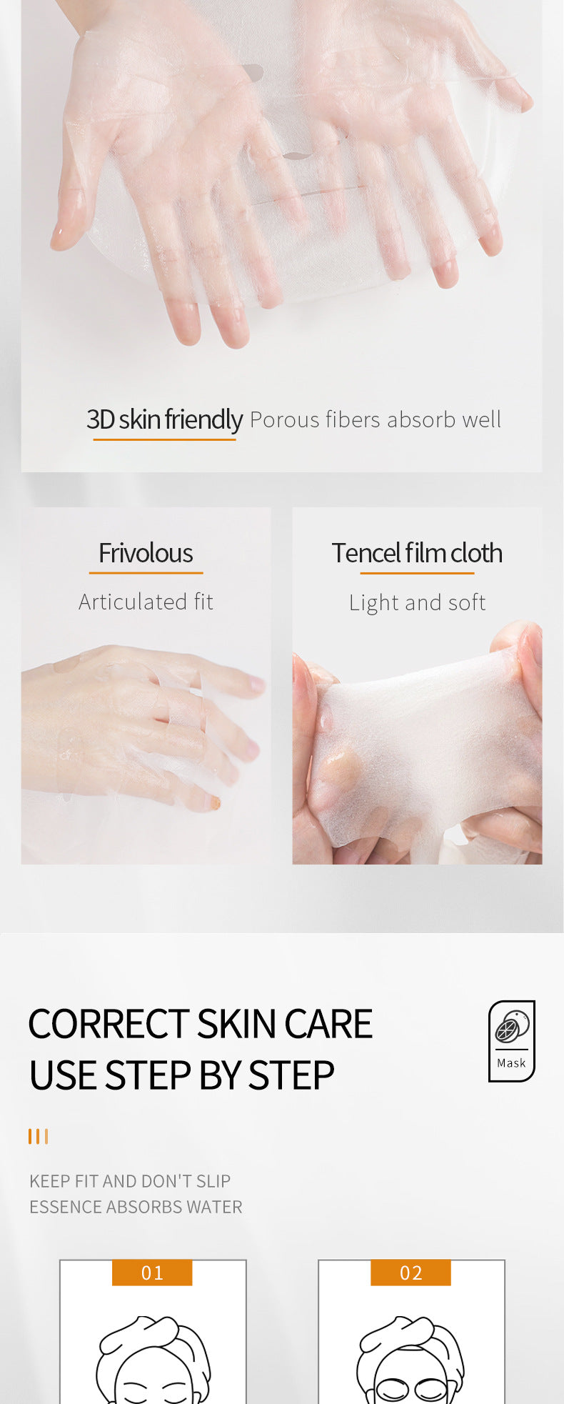 Vitamin C Facial Mask25gSADOER Hydrating Moisturizing and Nourishing VC Facial Mask Sheet Pack Live Export Wholesale