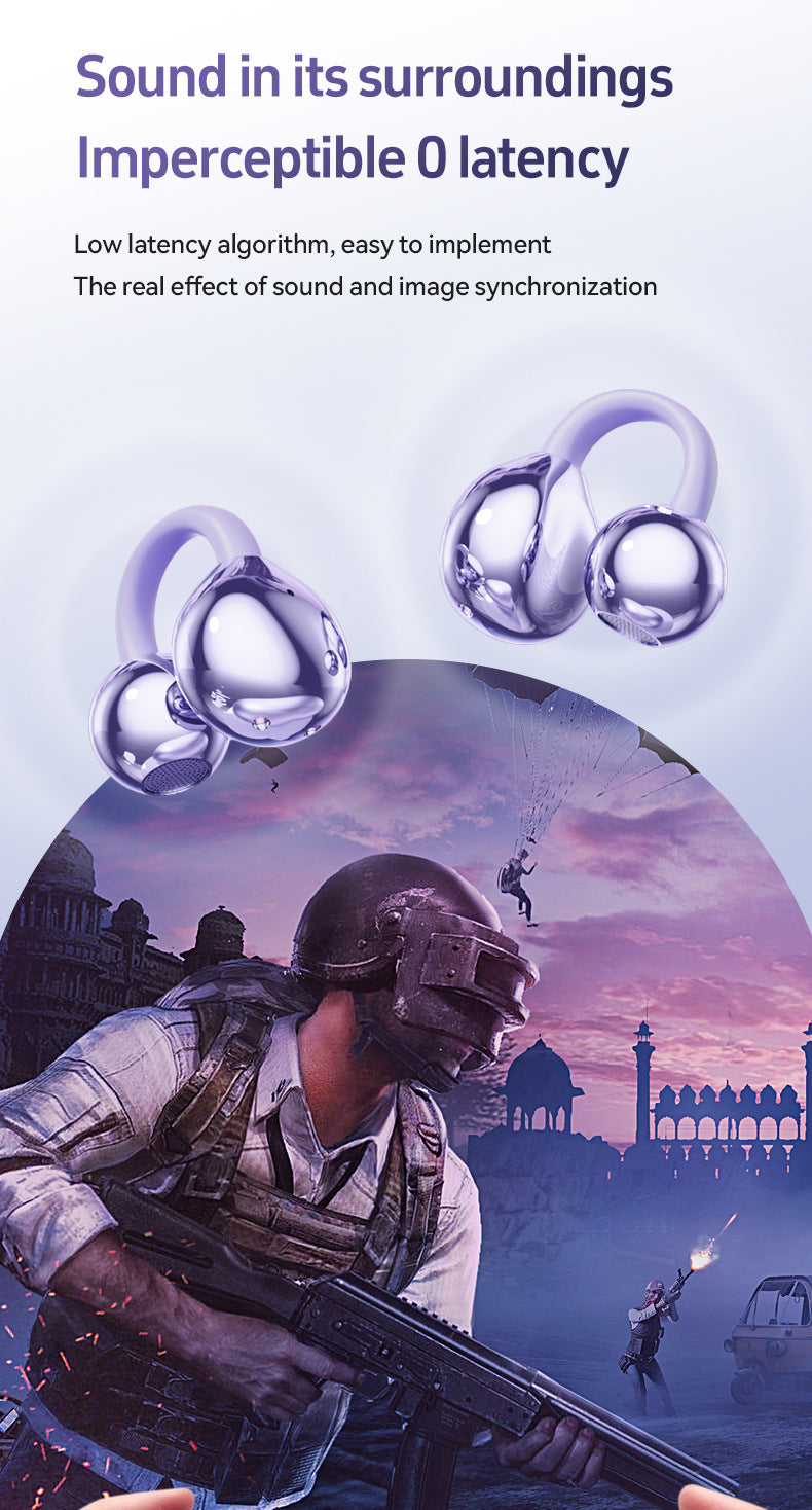 Popular M108Bone Conduction Ear Clip Bluetooth Headset Ultra-Long Battery Life Noise Reduction True Wireless Bluetooth Headset