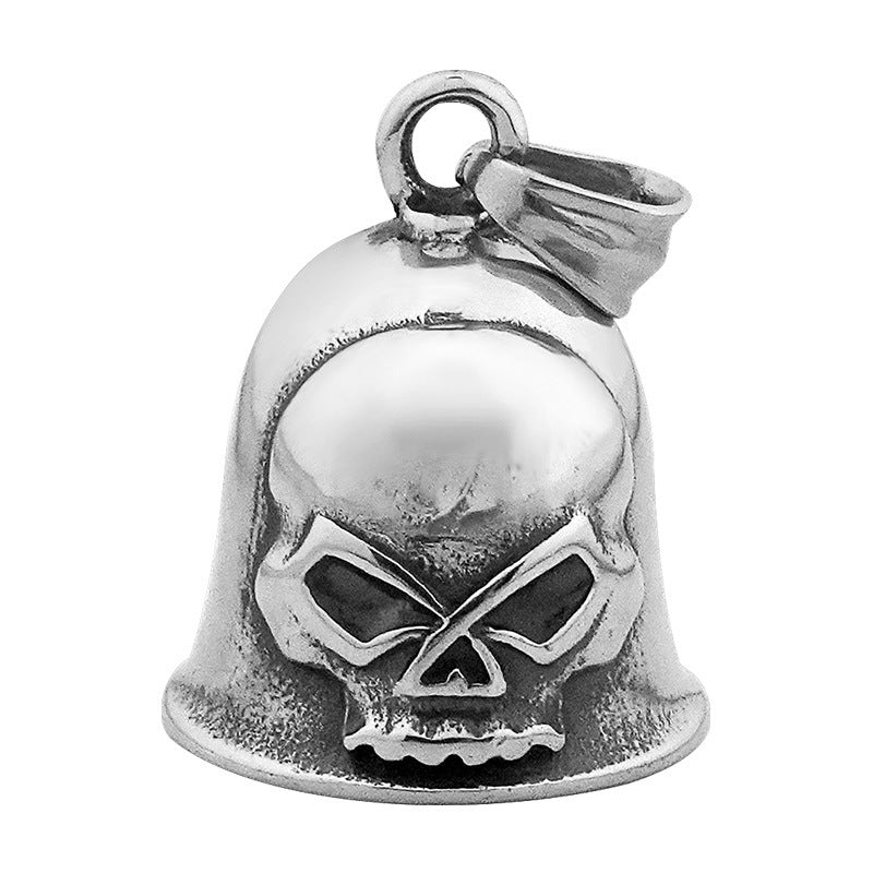 Stainless Steel Jewelry for Men and Women, Vintage Fashion Personality Bell Necklace, Titanium Steel Skull Pendant Accessories Wholesale