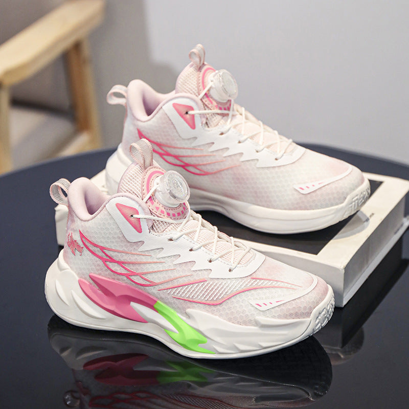 Children's Basketball Shoes New Style for Older Kids Non-Slip Shock Absorption Breathable Boys' Student Training Sneakers Girls' Shoes