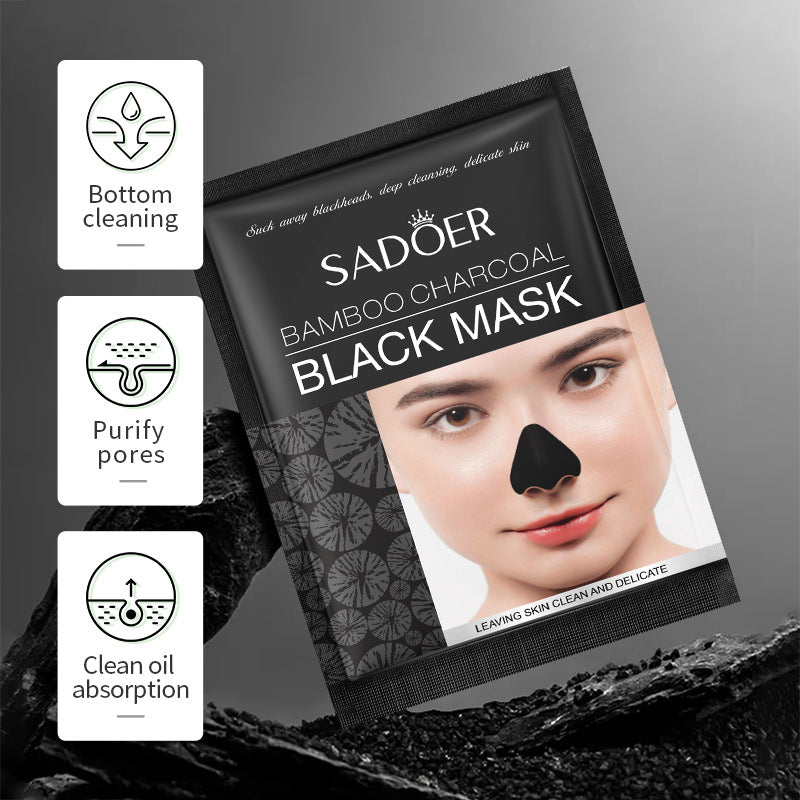 Bamboo Charcoal Blackhead Absorbing Nose Mask Patch SADOER T District Care Box Set Cross-Border Foreign Trade Live Wholesale