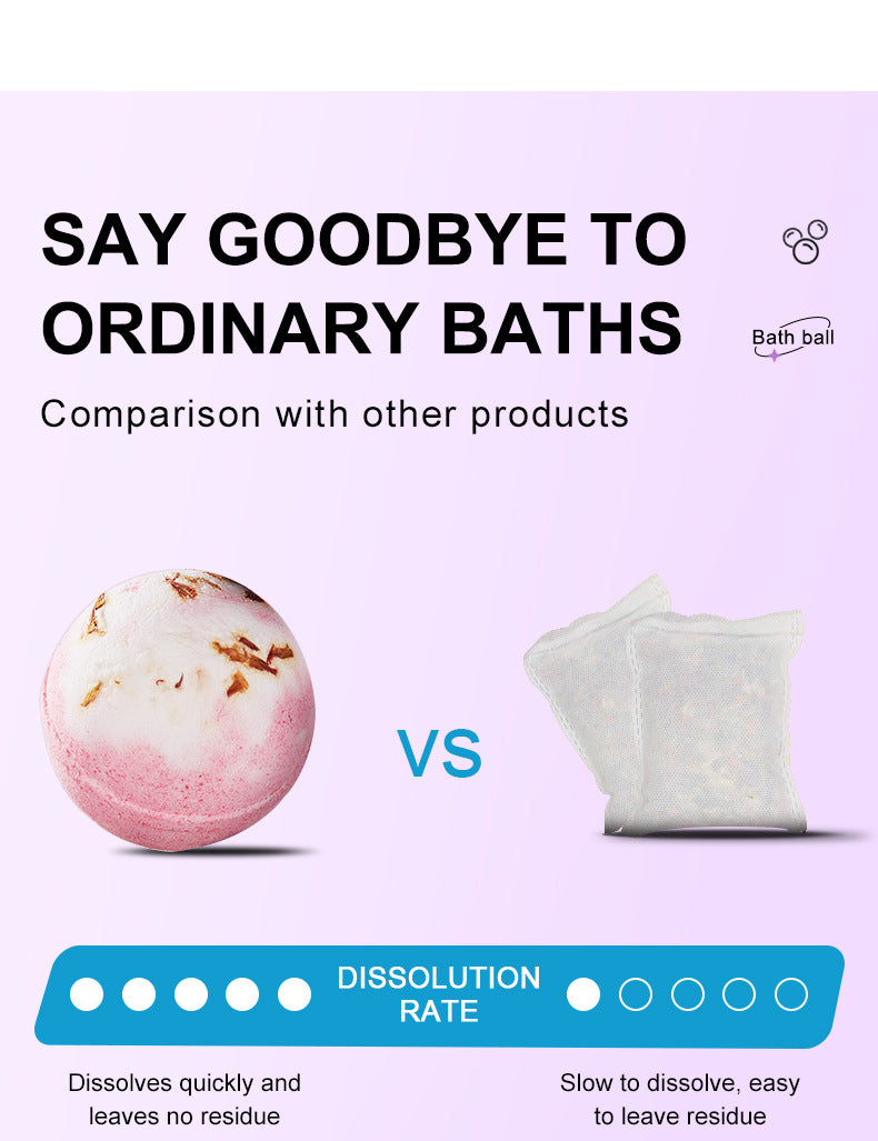 Full English Dried Flower Explosive Bath Salt Ball100gSADOER Clean Fragrance Bath Ball  Wholesale