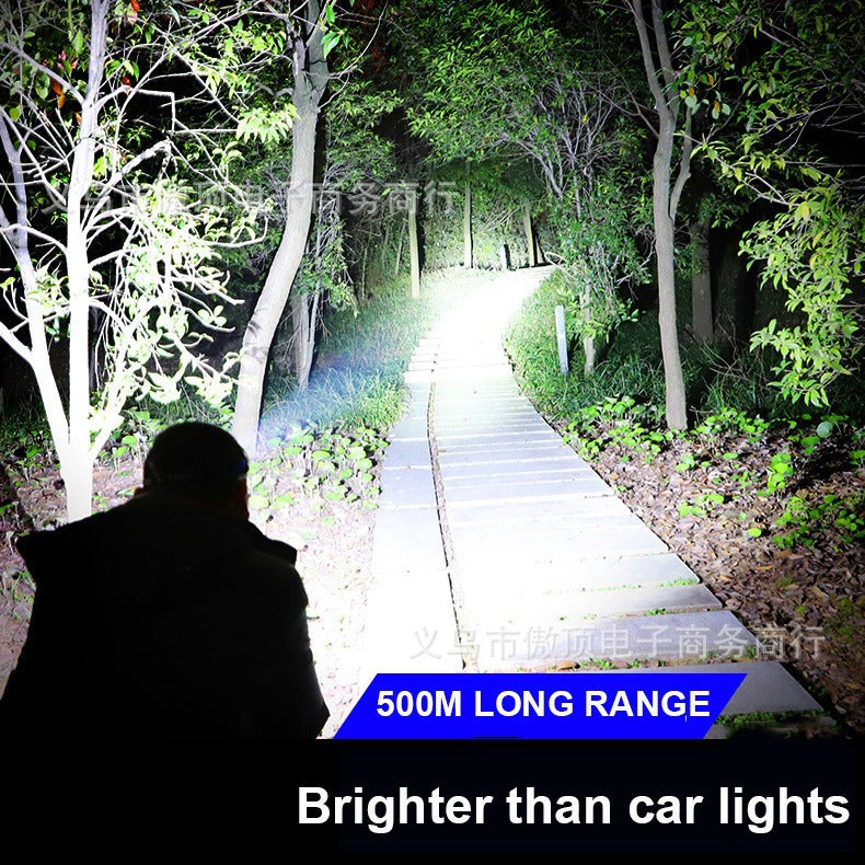 Outdoor head lamp LED Head-mounted Flashlight Lithium Battery Strong Light Five-head Headlamp Long-range Flashlight Mining Lamp USB Charging
